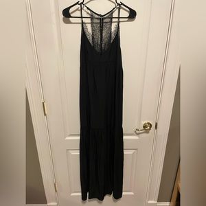 Black slip maxi dress